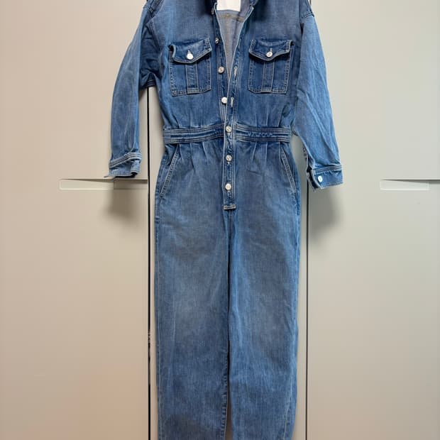 마더 데님 점프수트 청멜빵 바지