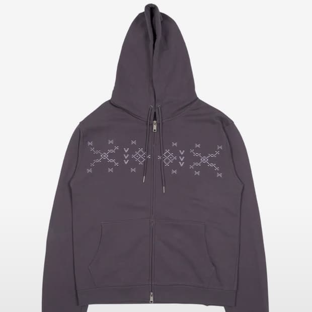 더콜디스트모먼트 nordic hooded zip-up (purple)