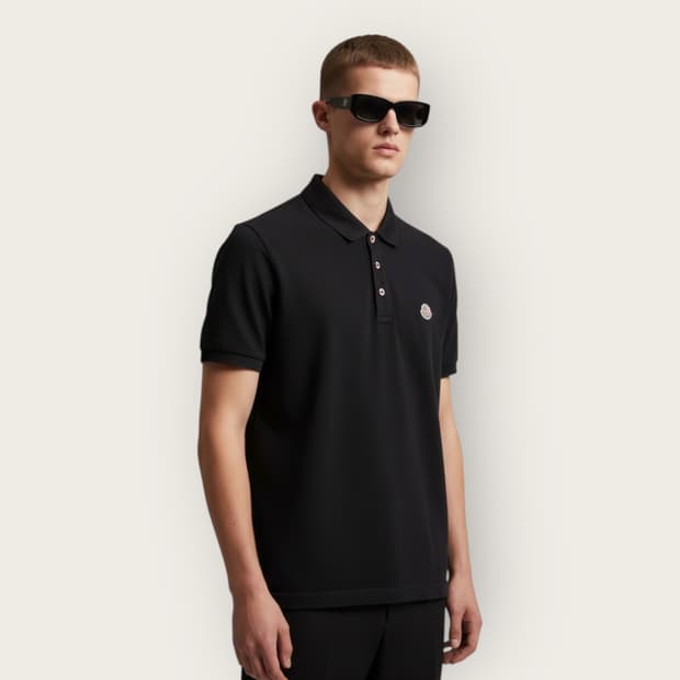 L/ 몽클레어 에센셜 와펜 패치 클래식 반팔 폴로