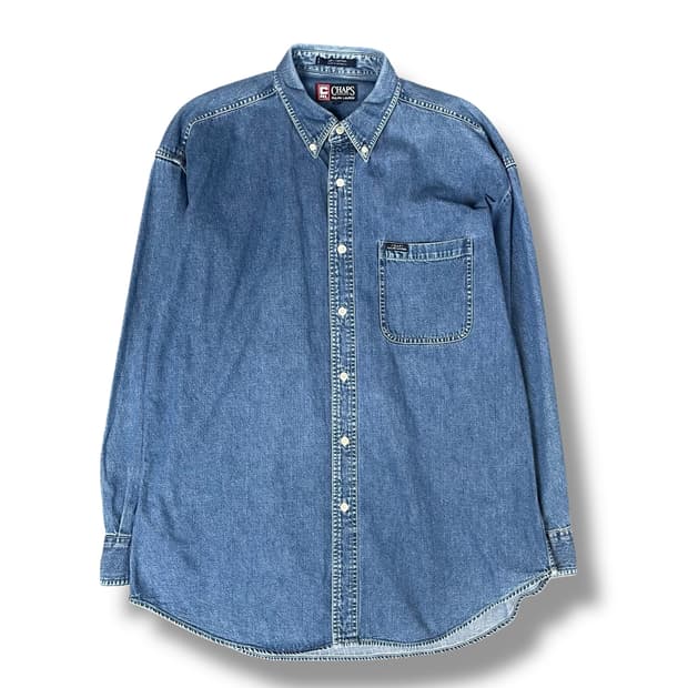 CHAPS 랄프로렌 원포켓 코튼 빈티지 데님 셔츠 L