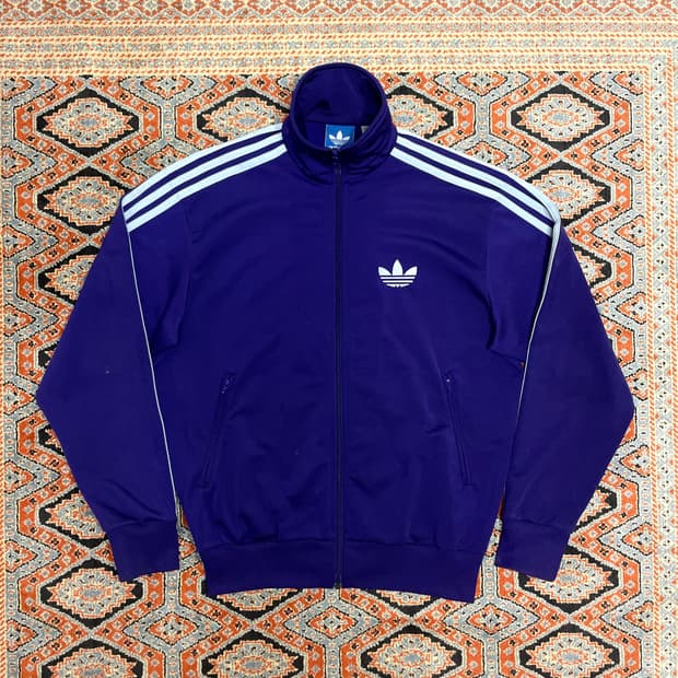 아디다스 오리지날 파이어버드 퍼플 기모 집업 져지 남성95