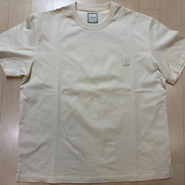 우영미 플라워 반팔 아이보리 50사이즈