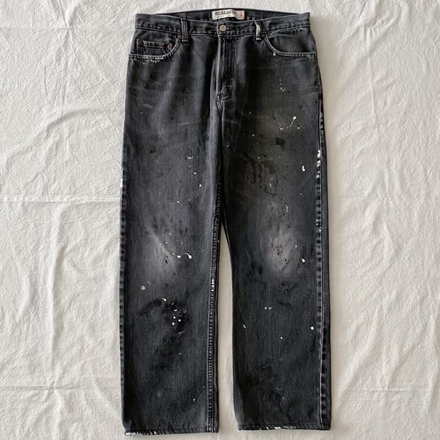 리바이스 505 페인팅 블랙 데님 팬츠