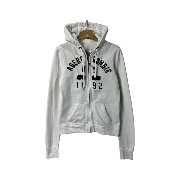 [A&F] 아베크롬비 큐빅 레터링자수 후드집업