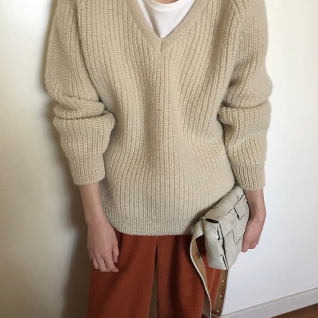 조이드비비에(joie de vivier) 빈티지 울 니트 - 아이보리