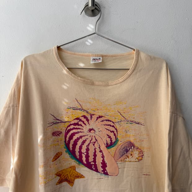 USA anvil 하와이안 그래픽 빈티지 티 os 