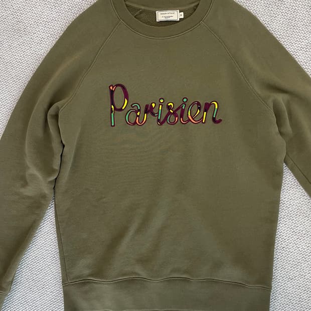 메종키츠네 파리지엥 스웻셔츠 카키 M