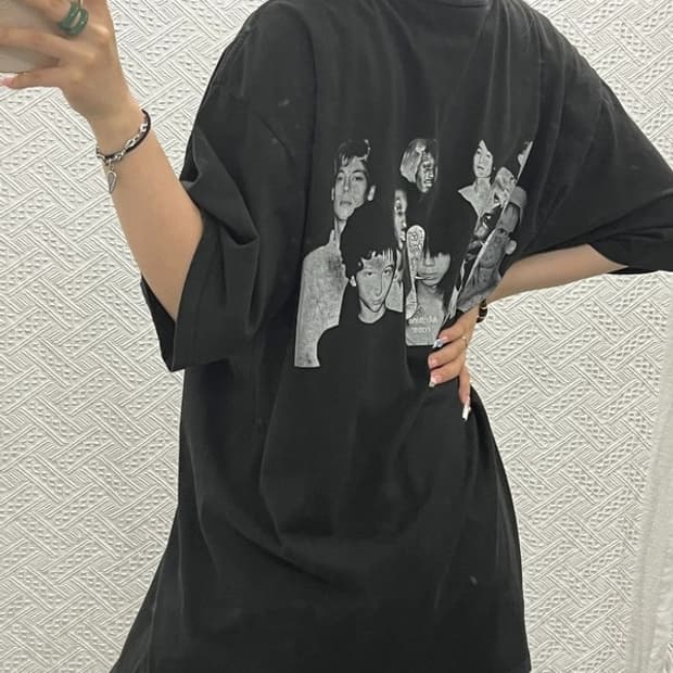 스투시 빈티지 스트릿 락펑크 마틴로즈 프린팅 반팔티 L C13580