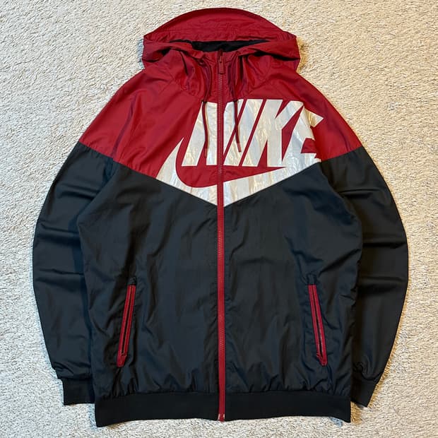 나이키 NIKE 빅로고 배색 후드 바람막이 자켓