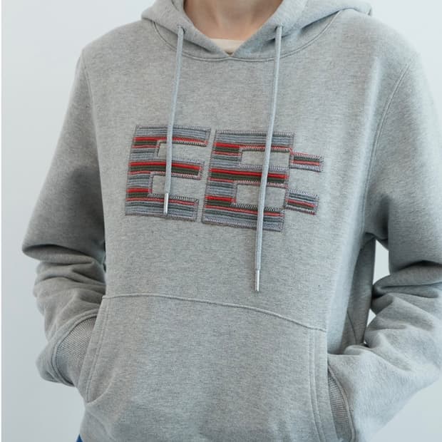 엔조블루스 픽셀 로고 클럼피 후디 시착만 해봄