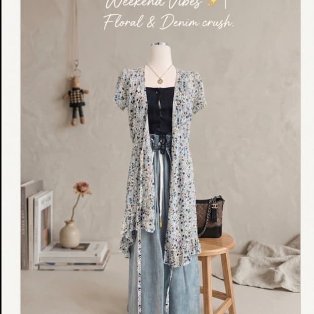 플로럴 랩 원피스 & 로브