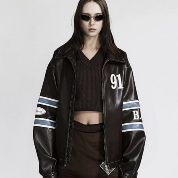 배드블러드 바시티 레더자켓