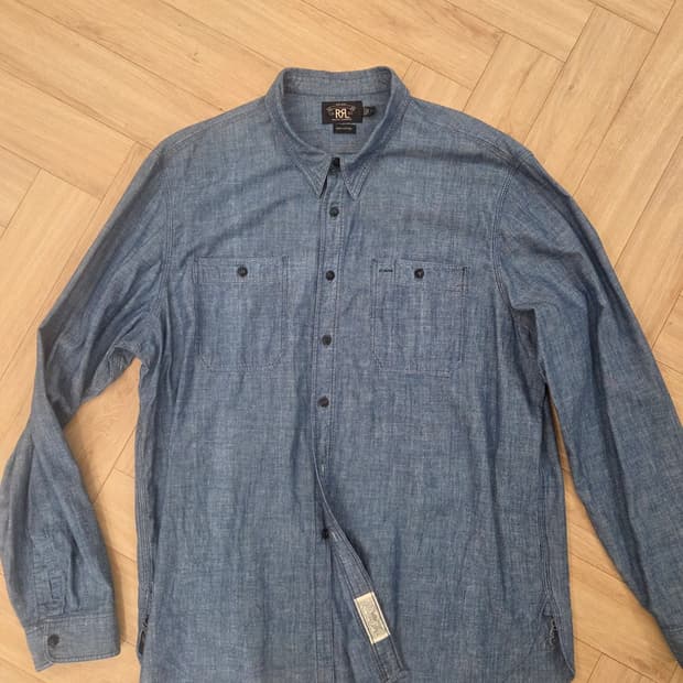 RRL 인디고 샴브레이 워크셔츠