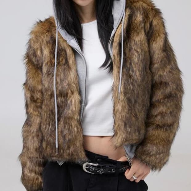 y2k 빈티지 크롭 퍼자켓