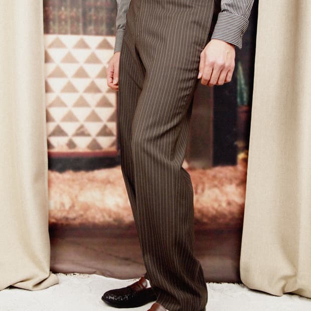 Virgin Wool Stripe Pants