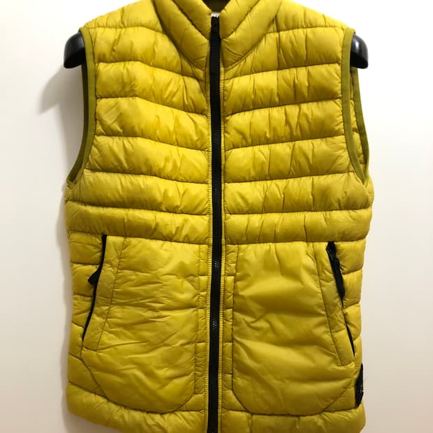 [M] 스톤아일랜드 가먼트다이드 패딩조끼 베스트 옐로우