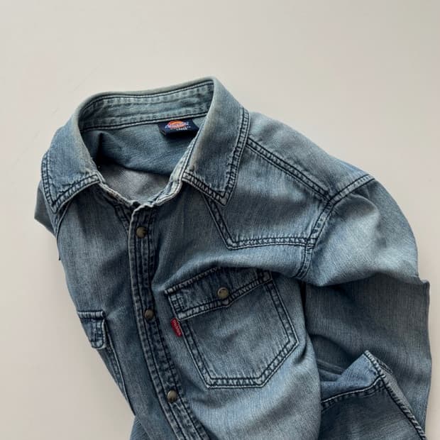 디키즈 데님 웨스턴 셔츠 L