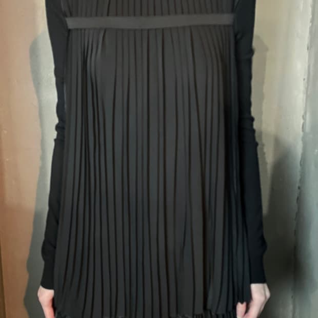 MM6 플리츠 레이어드 니트