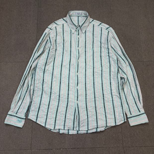 90’s Celine 셀린느 빈티지 스트라이프 플로럴 셔츠 52