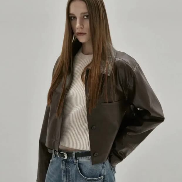 인사일런스 비건 레더 자켓 블랙