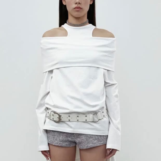 cerric 세릭 Fold off-shoulder top 오프숄더 티셔츠