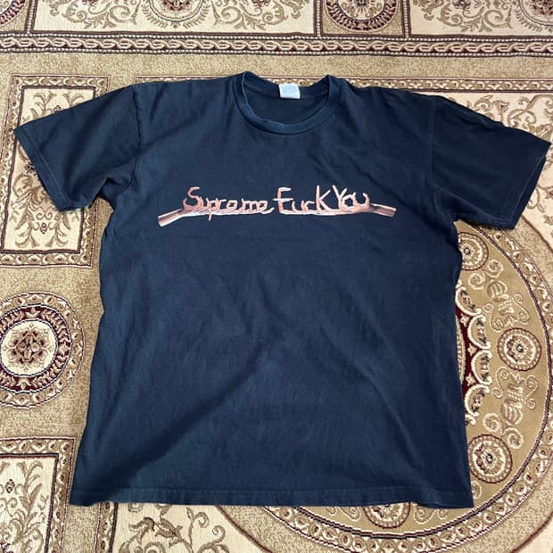 19fw 슈프림 fuck you 반팔 블랙