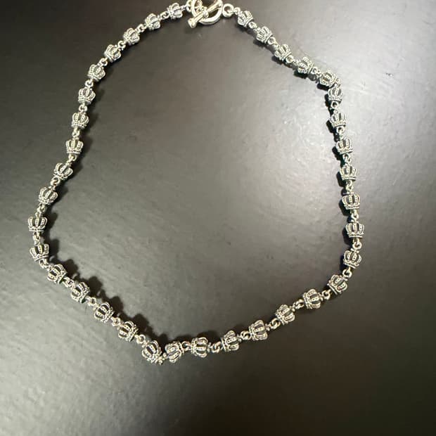 925 silver 제작 크롬 왕관 스타일 목걸이 길이 42cm