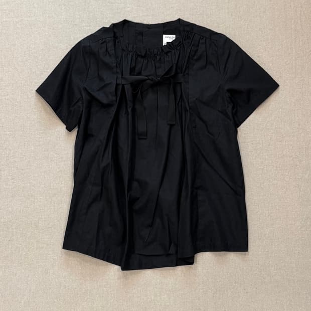 꼼데가르송 robe de chambre 02ss 리본 개더 블라우스 셔츠