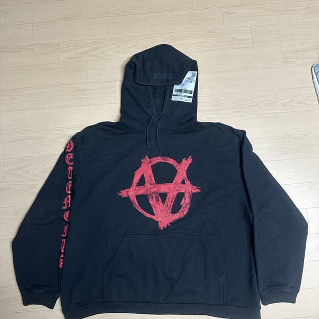 베트멍 아나키 후드 오버핏 M 레드 블랙