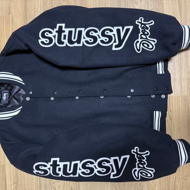 스투시 컴피티션 바시티 자켓 블랙 XL