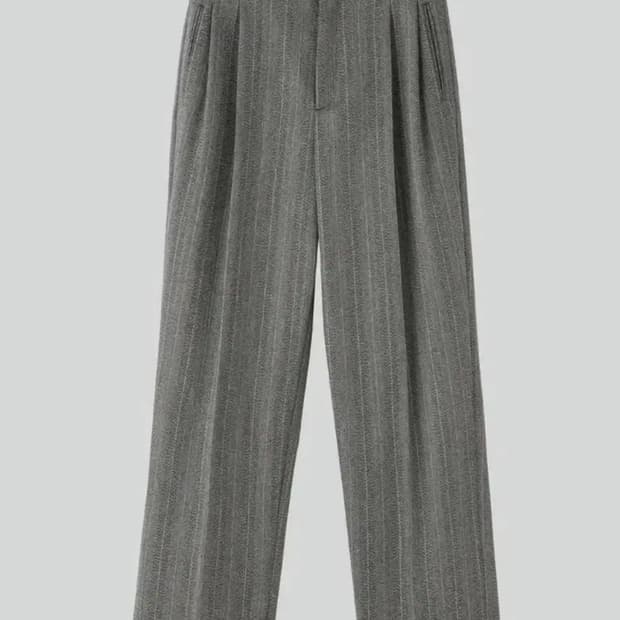 렉토 24FW 브로큰 헤링본 투턱 와이드팬츠