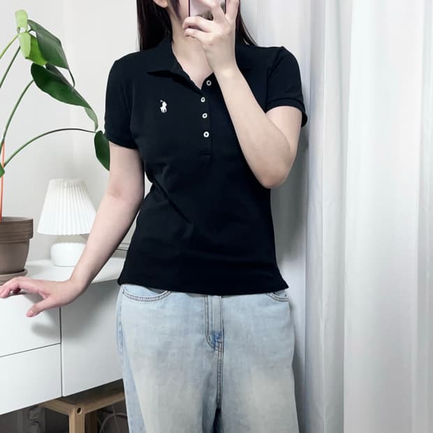 폴로 블랙 / 화이트포니 반팔카라티 [ L ]