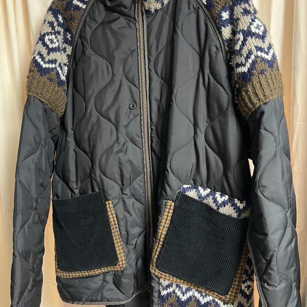 앤더슨벨 니트패치 퀼티드 파카L