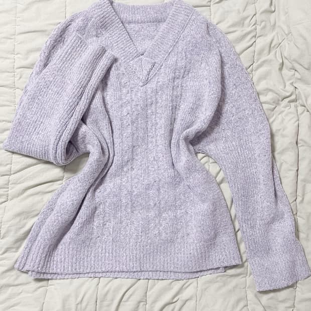 아방 갸루 그레이 니트