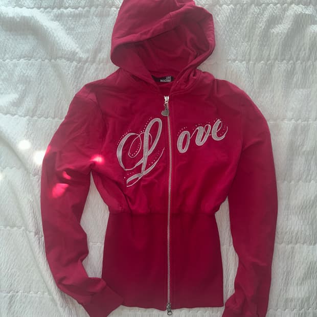 러브 모스키노 후드집업 핑크