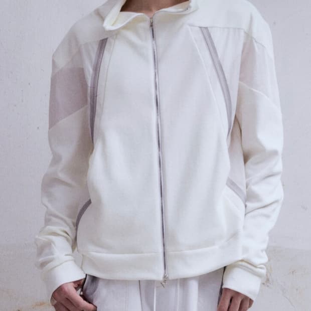 카르넷 아카이브 NAIL TRACK ZIP-UP JACKET WHITE 