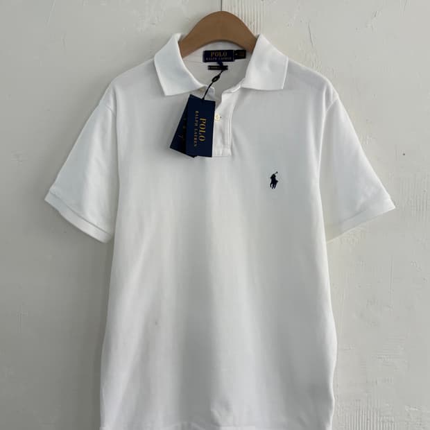 Polo 폴로 랄프로렌 신형 화이트 코튼 PK 카라티셔츠 