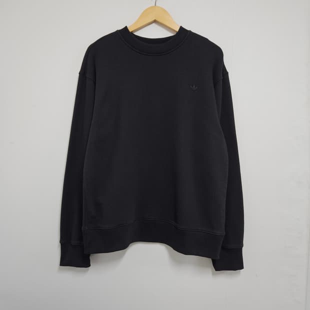 M 아디다스 파이어버드 올블랙 오버핏 맨투맨