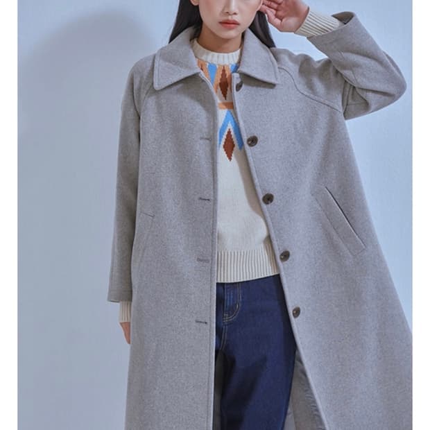 미쏘)오버핏 싱글 코트 그레이색상 S사이즈