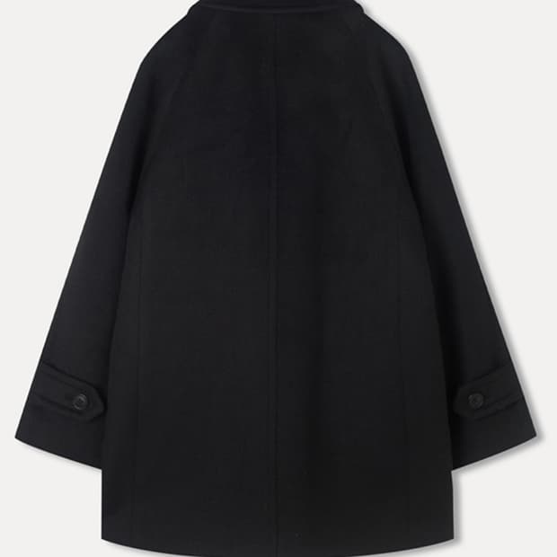 미쏘 울 블렌디드 스탠카라 하프 코트 블랙