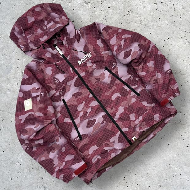 [S] 22AW 베이프 우먼 핑크 퍼플 카모 바람막이 자켓