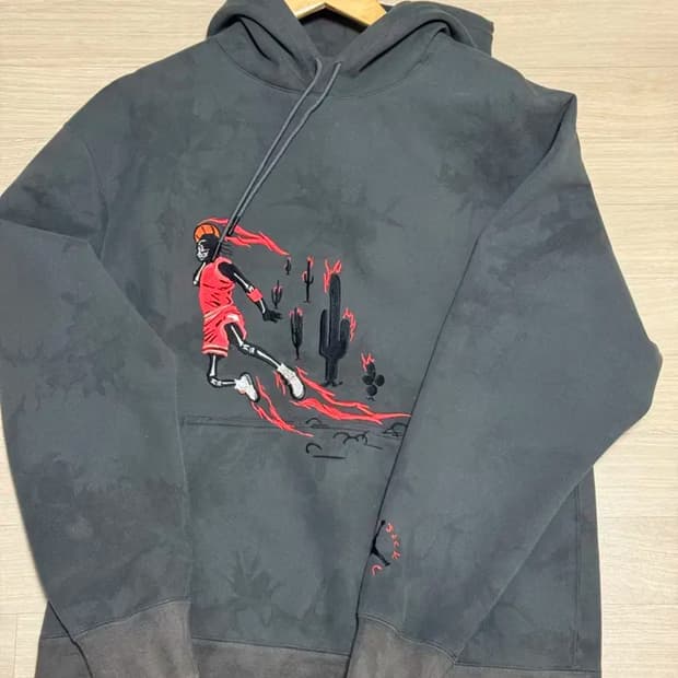 조던 나이키 트레비스 스캇 워시드 스웨이드 후드 그레이 M