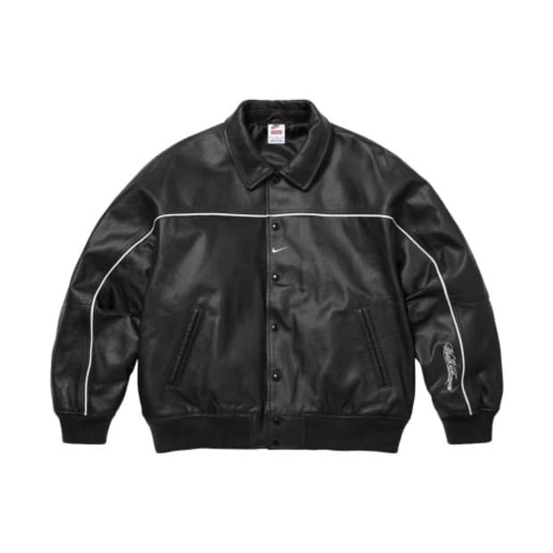나이키 x 슈프림 레더 바시티 자켓 XL 택달린 새상품