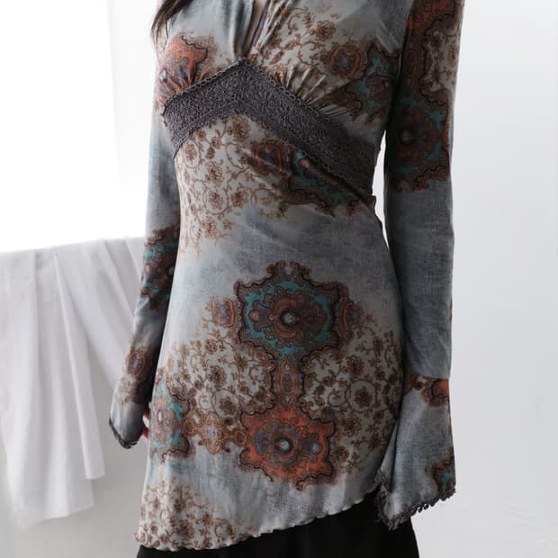 oriental unbalanced long sleeve