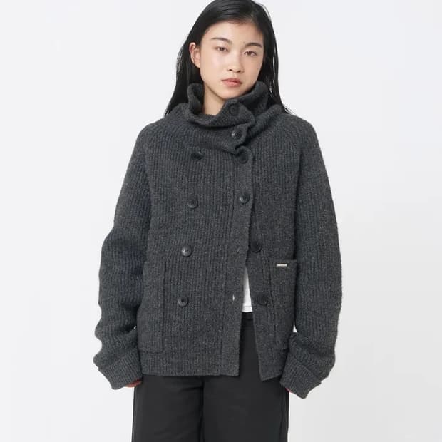 미세키서울 니트가디건 차콜