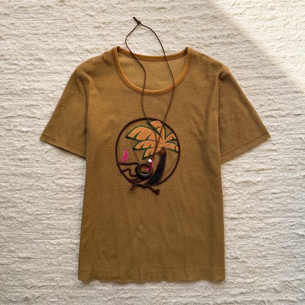 Palm Tree Corduroy T-shirt 0282