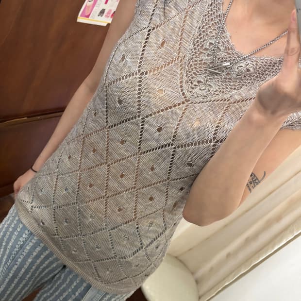 jpn vintage crochet knit top 
