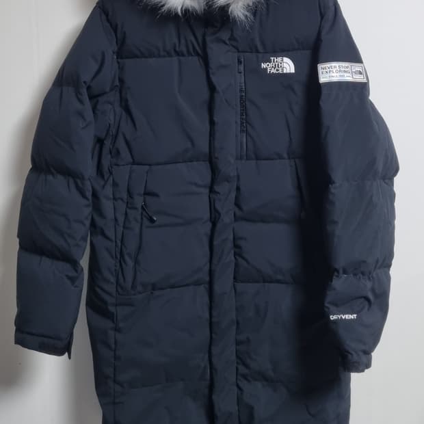 실측 S (55) 노스페이스 블랙 롱 구스다운 롱패딩