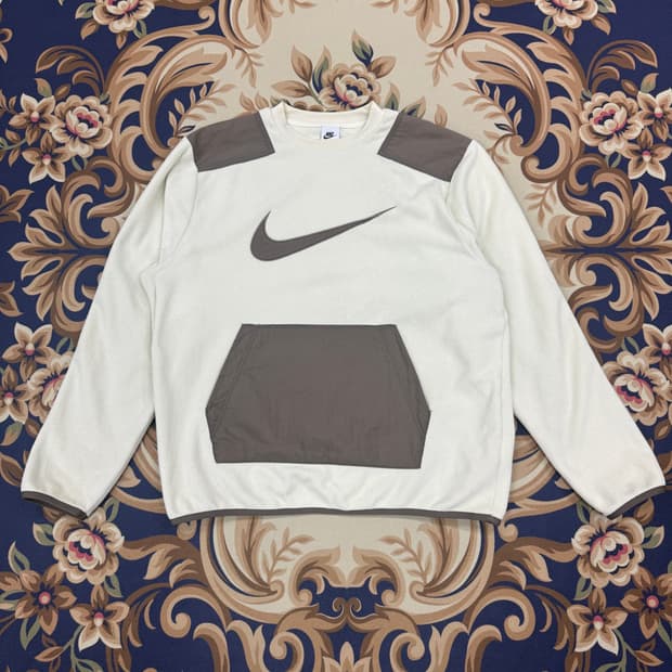 (XL)나이키 Nike 빅로고 플리스 맨투맨(아이보리)