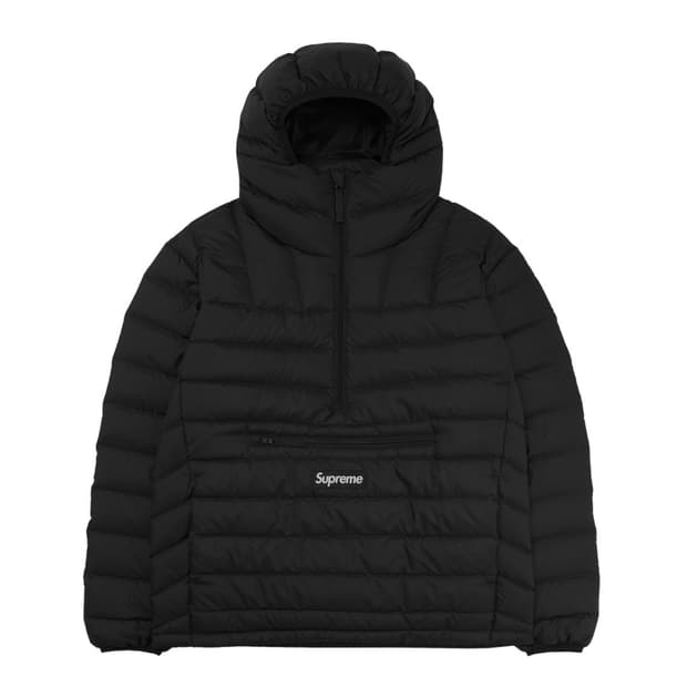 슈프림 마이크로 다운 하프 집 후드 풀오버 블랙